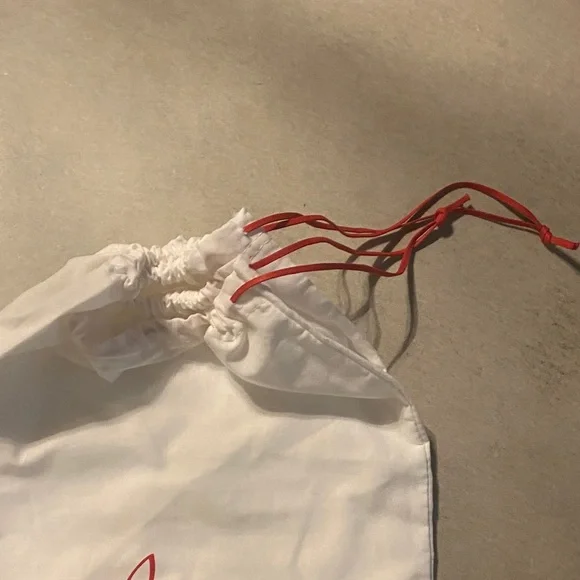 Christian Louboutin White canvas shoe Bags with Red Logo Size 11/15 - Picture 8 of 10